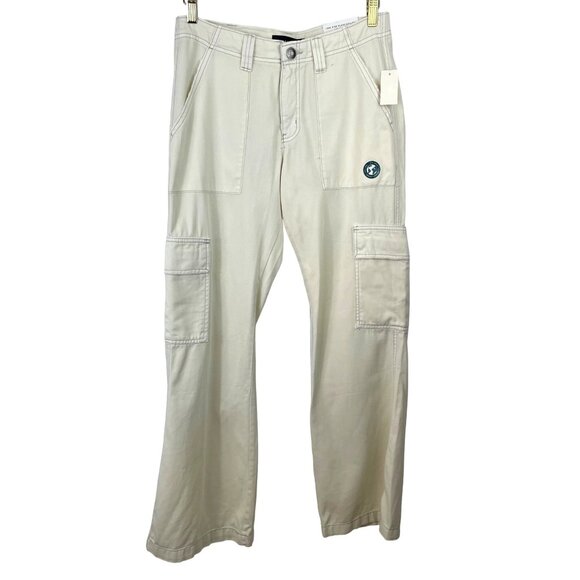 Aeropostale Womens Size 4 Cream Low RIse Utility Non Stretch Pants Aero - Picture 1 of 12